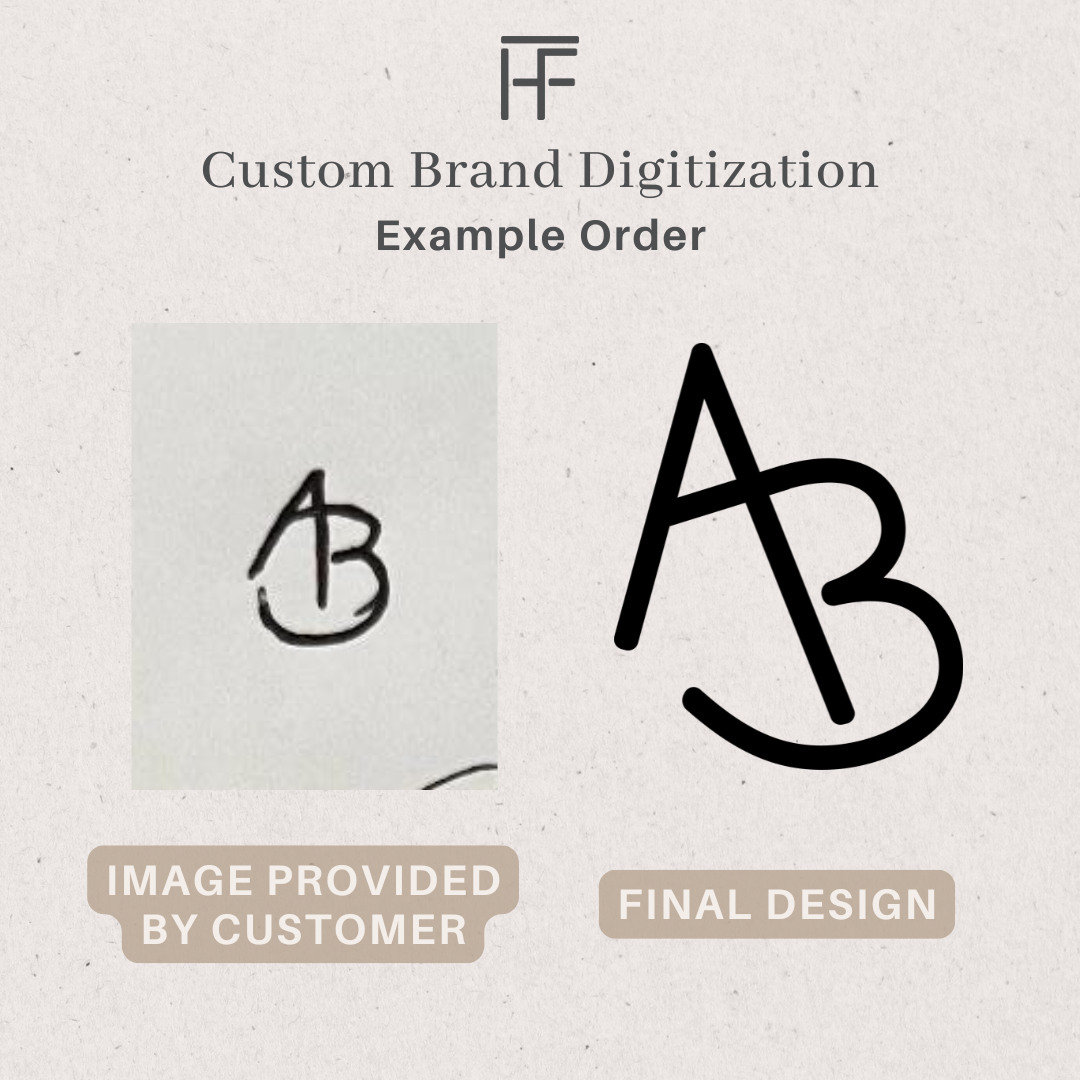 Custom Brand Design Digitization Fee - PDF and PNG format delivered upon completion