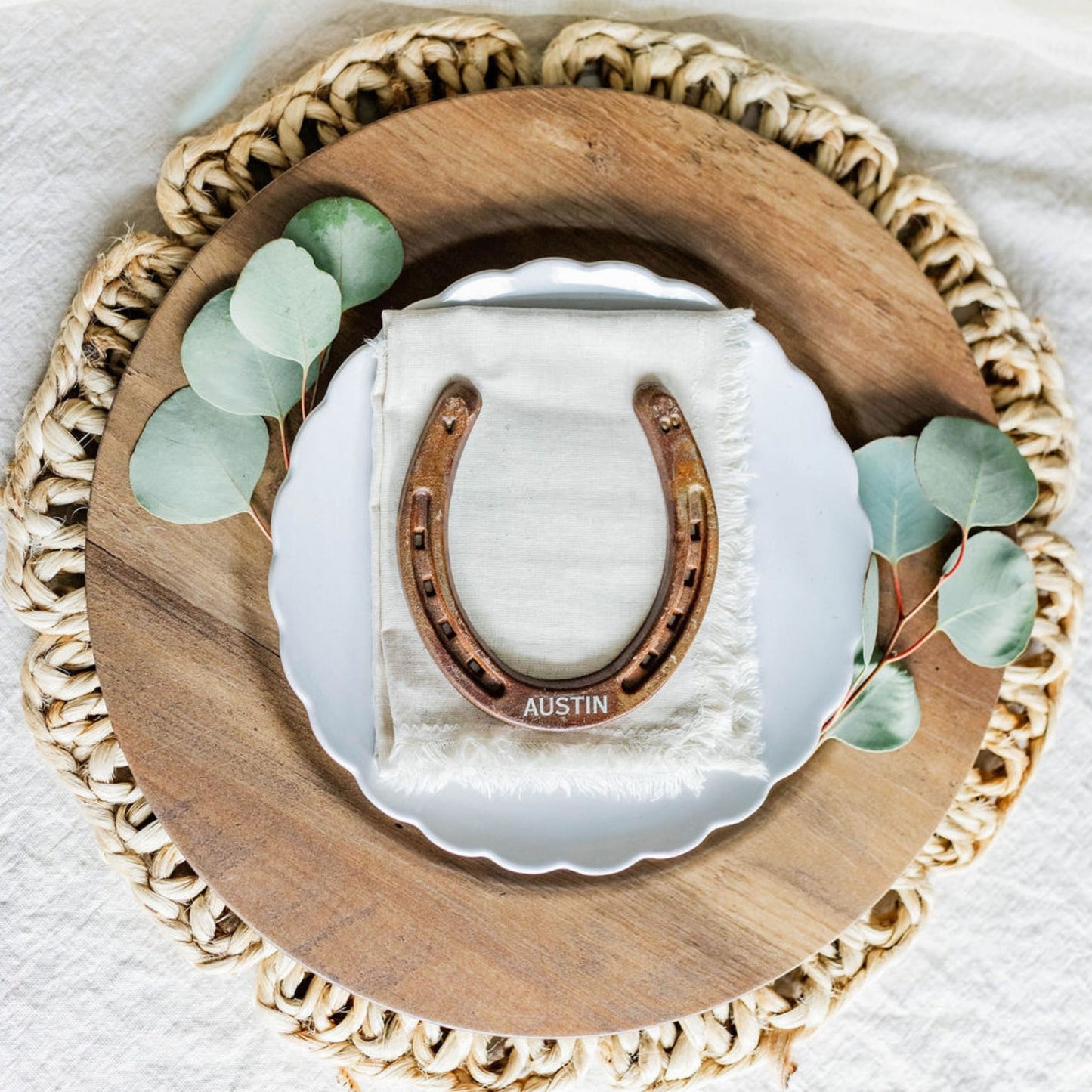 Personalized Horseshoe Wedding Favors - Rusted Finish