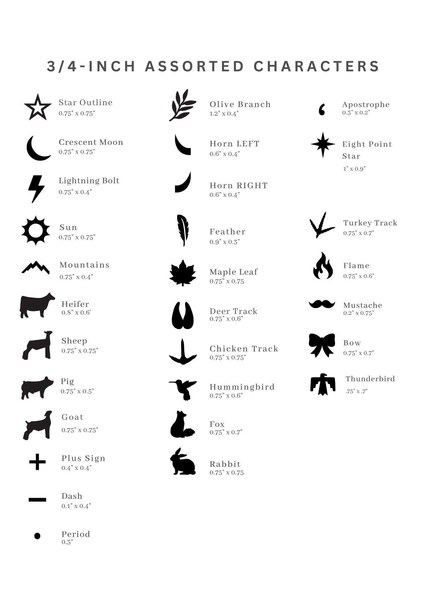 Assorted Characters Mini Branding Irons