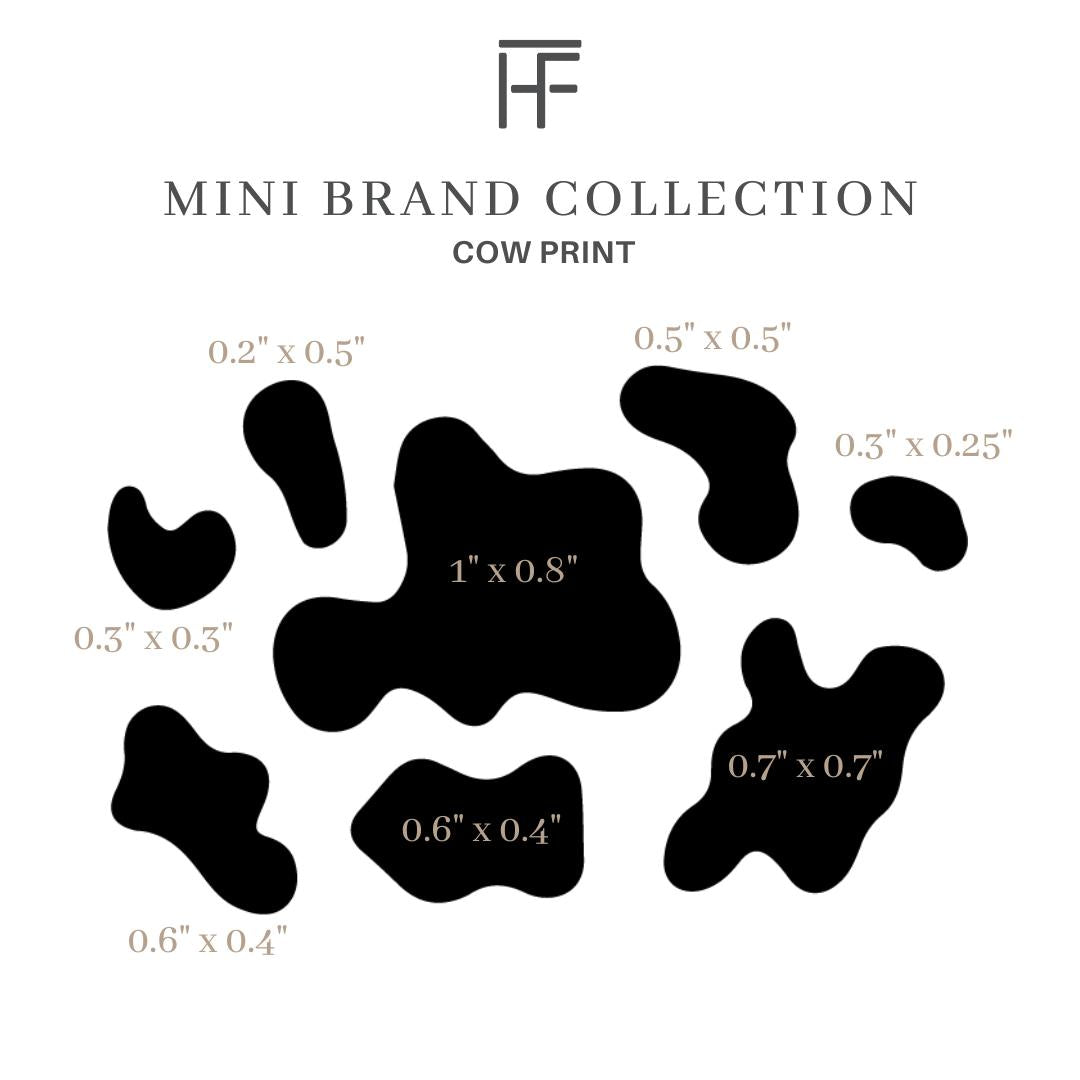 Mini Cow Print Branding Irons - For Branding Hats, Leather, Wood, Felt, Cowhide - The Heritage Forge