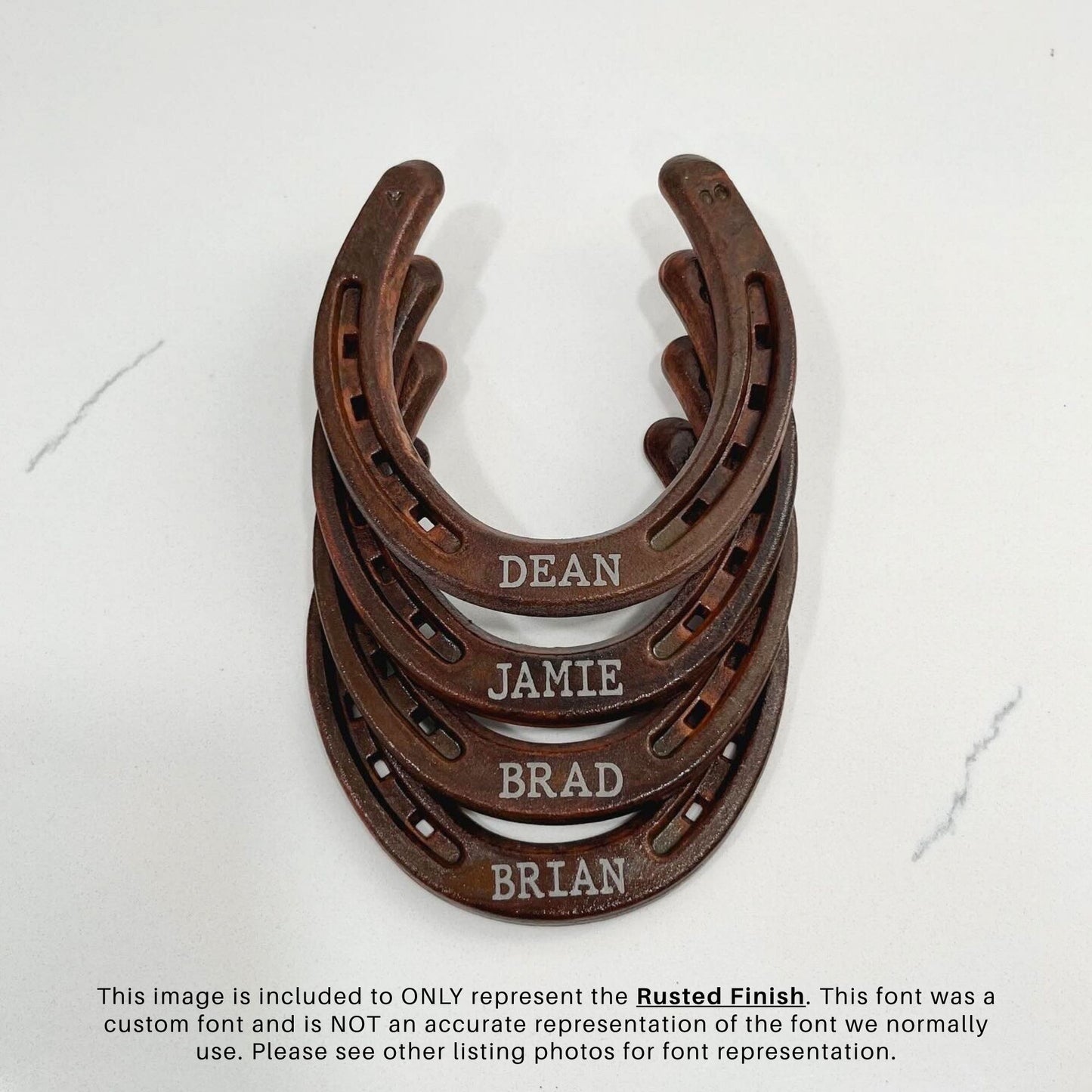 Personalized Horseshoe Wedding Favors - Rusted Finish