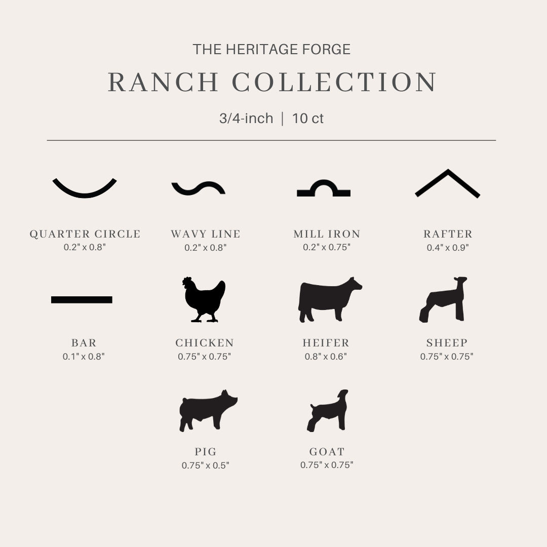 Mini Branding Irons - Ranch Collection - 10 ct