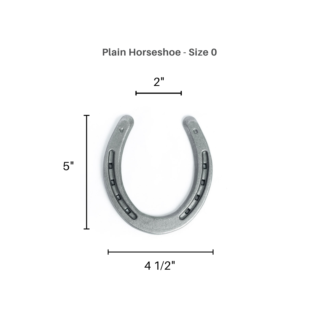 New Steel Horseshoes - Plain Shoe Size 0 -Sand Blasted Steel - The Heritage Forge