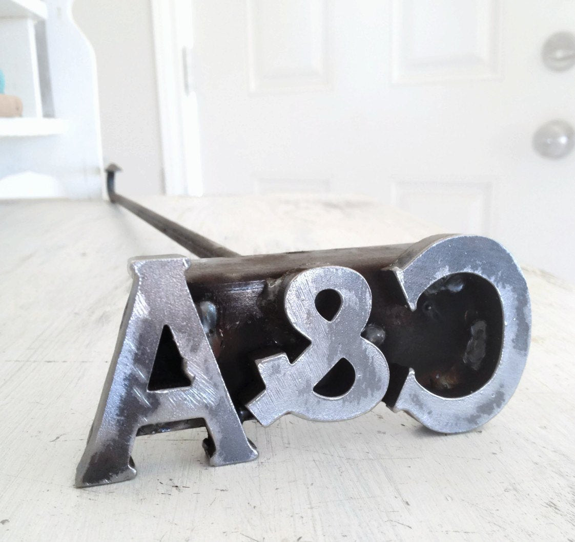 Custom Initial Monogram Branding Iron - 2" tall - The Heritage Forge