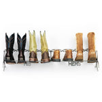 Handmade His and Hers Horseshoe Boot Rack - 4 pairs - The Heritage Forge