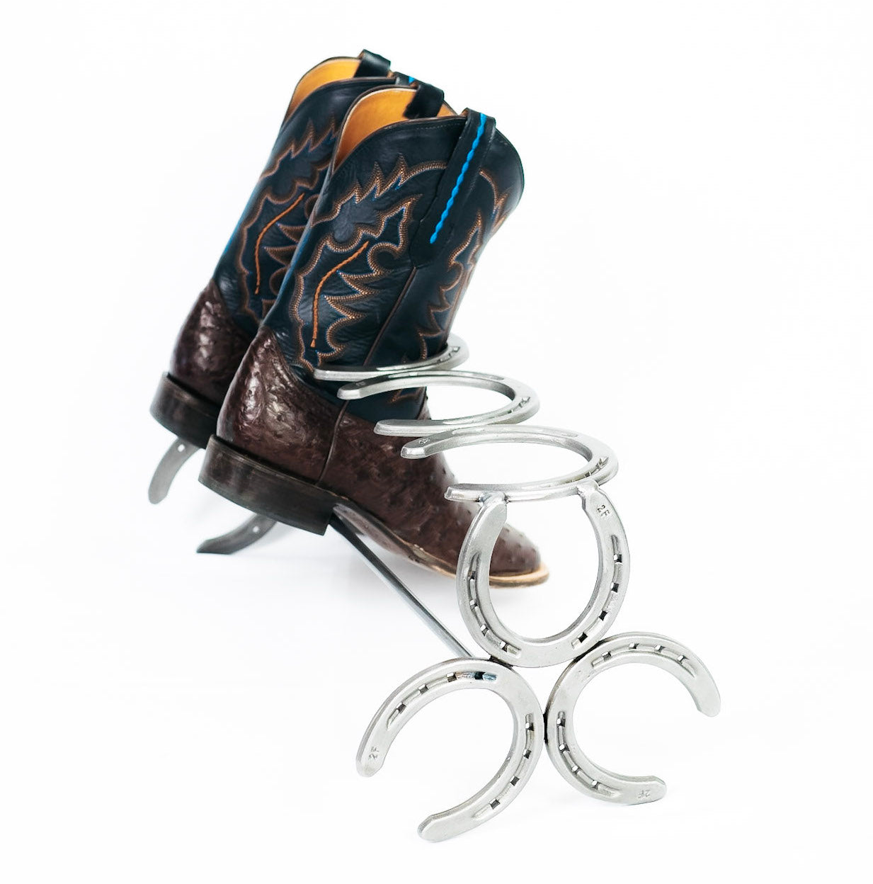Rustic Horseshoe Boot Rack - 1, 2, 3, or 4 pairs