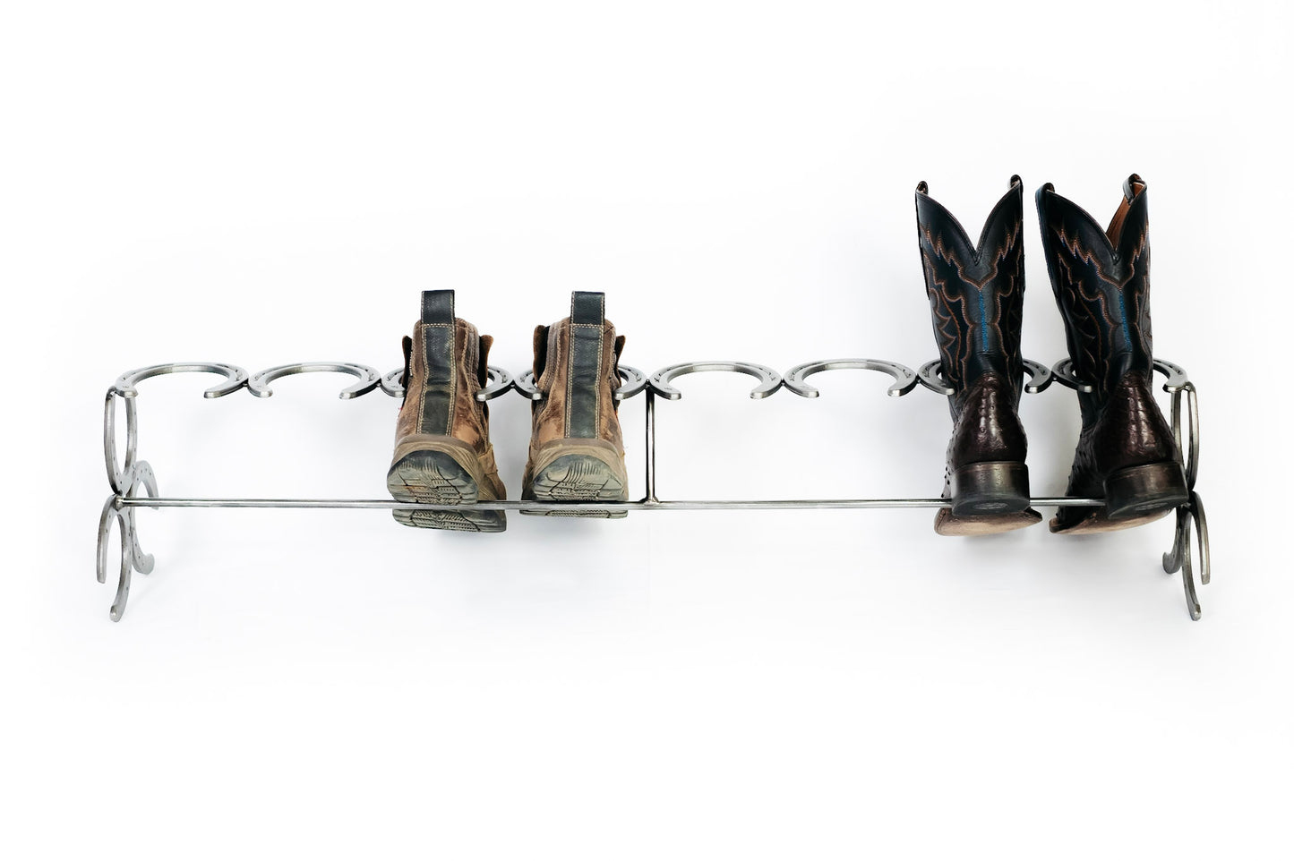 Rustic Horseshoe Boot Rack - 1, 2, 3, or 4 pairs