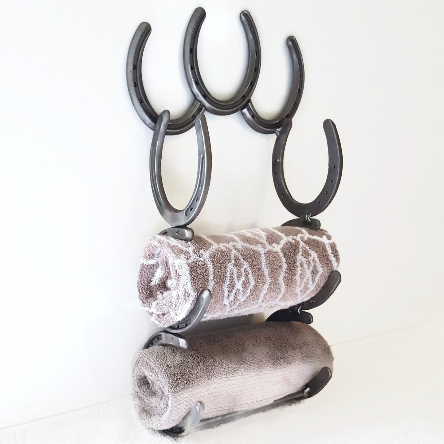 Rustic Horseshoe Towel Holder and Hanger