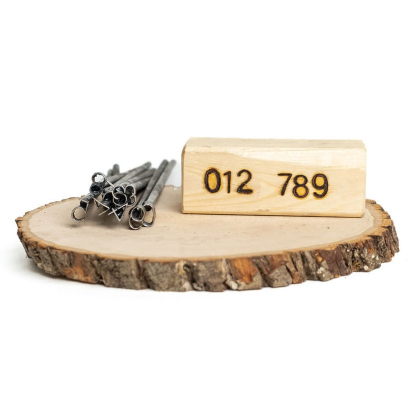 09 Number Branding Irons 1/2" Tall 10 Numbers 8" Straight Steel