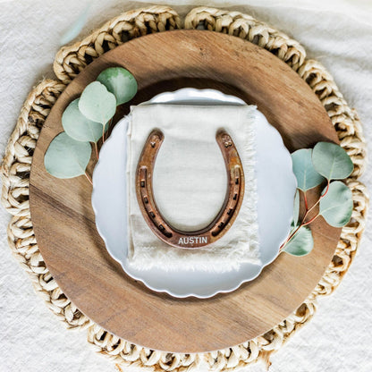 Personalized Horseshoe Wedding Favors - Rusted Finish