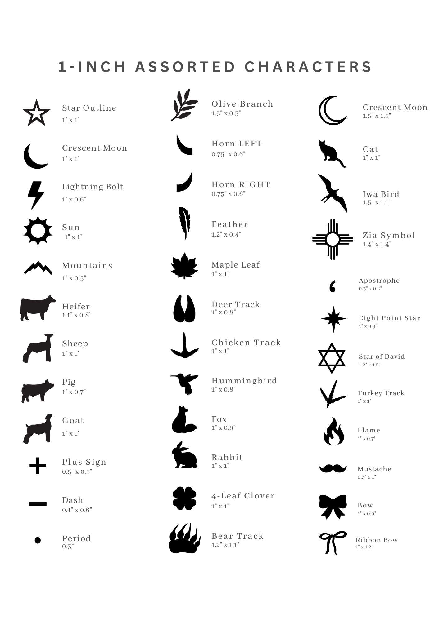 Assorted Characters Mini Branding Irons