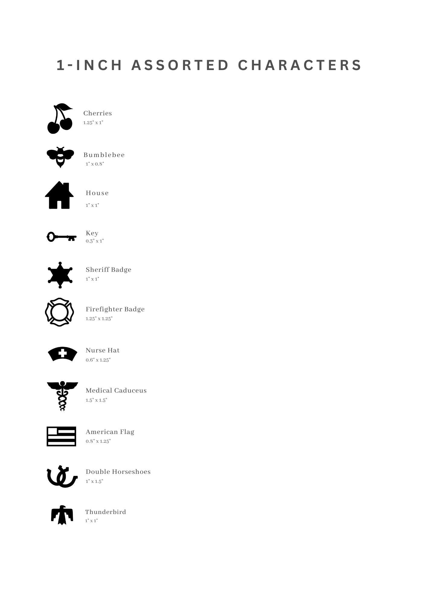 Assorted Characters Mini Branding Irons