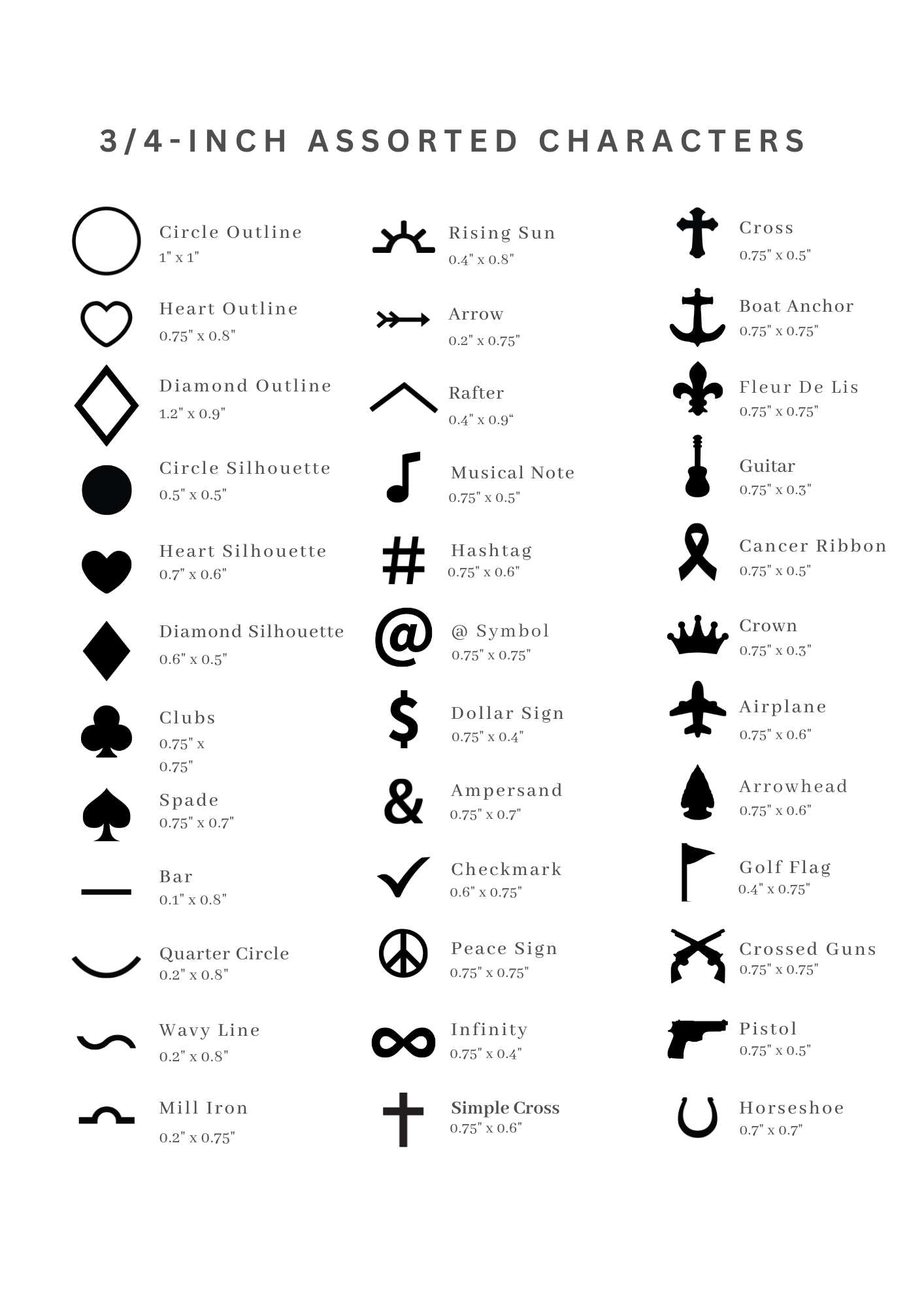 Assorted Characters Mini Branding Irons