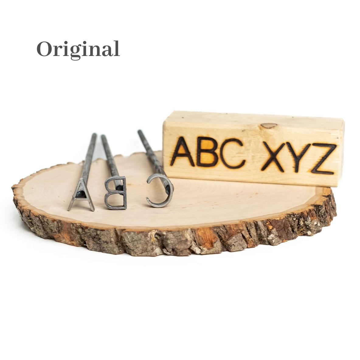 A-Z Alphabet Branding Irons - 3/4" Tall  - 26 Letters - 8" Straight Steel Handles - BBQ, Woodworking, Crafts, Monogram - The Heritage Forge