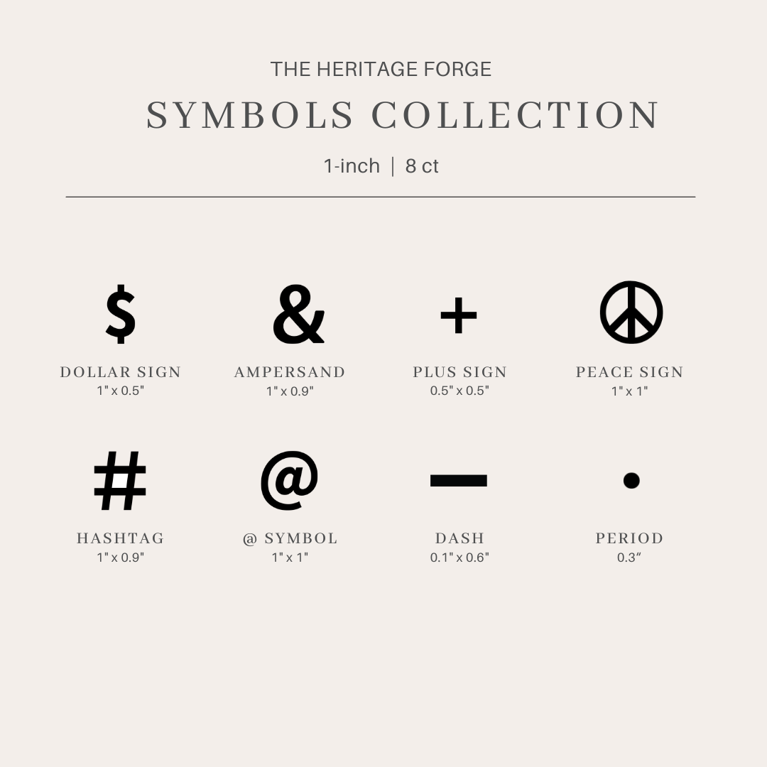 Mini Branding Irons - Symbols Collection - 8 ct