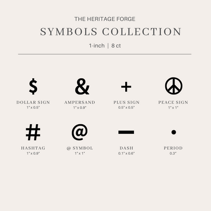 Mini Branding Irons - Symbols Collection - 8 ct