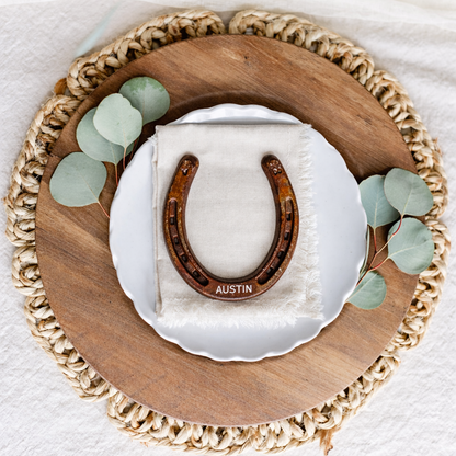 Personalized Lucky Horseshoe - Rusted Finish