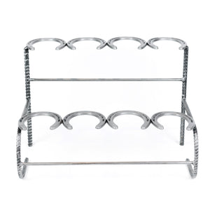 Rustic Double Decker Horseshoe Boot Rack - 4 pairs - The Heritage Forge