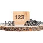 0-9 Number Branding Irons - 3/4" Tall - 10 Numbers - 8" Straight Steel Handles - Custom Cowboy Monogram - The Heritage Forge