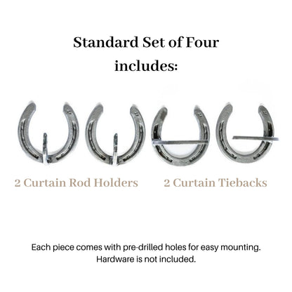 Horseshoe Curtain Rod Holder and Curtain Tie Back Set