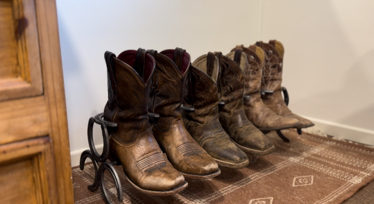Rustic Horseshoe Boot Rack -  1, 2, 3, or 4 pairs