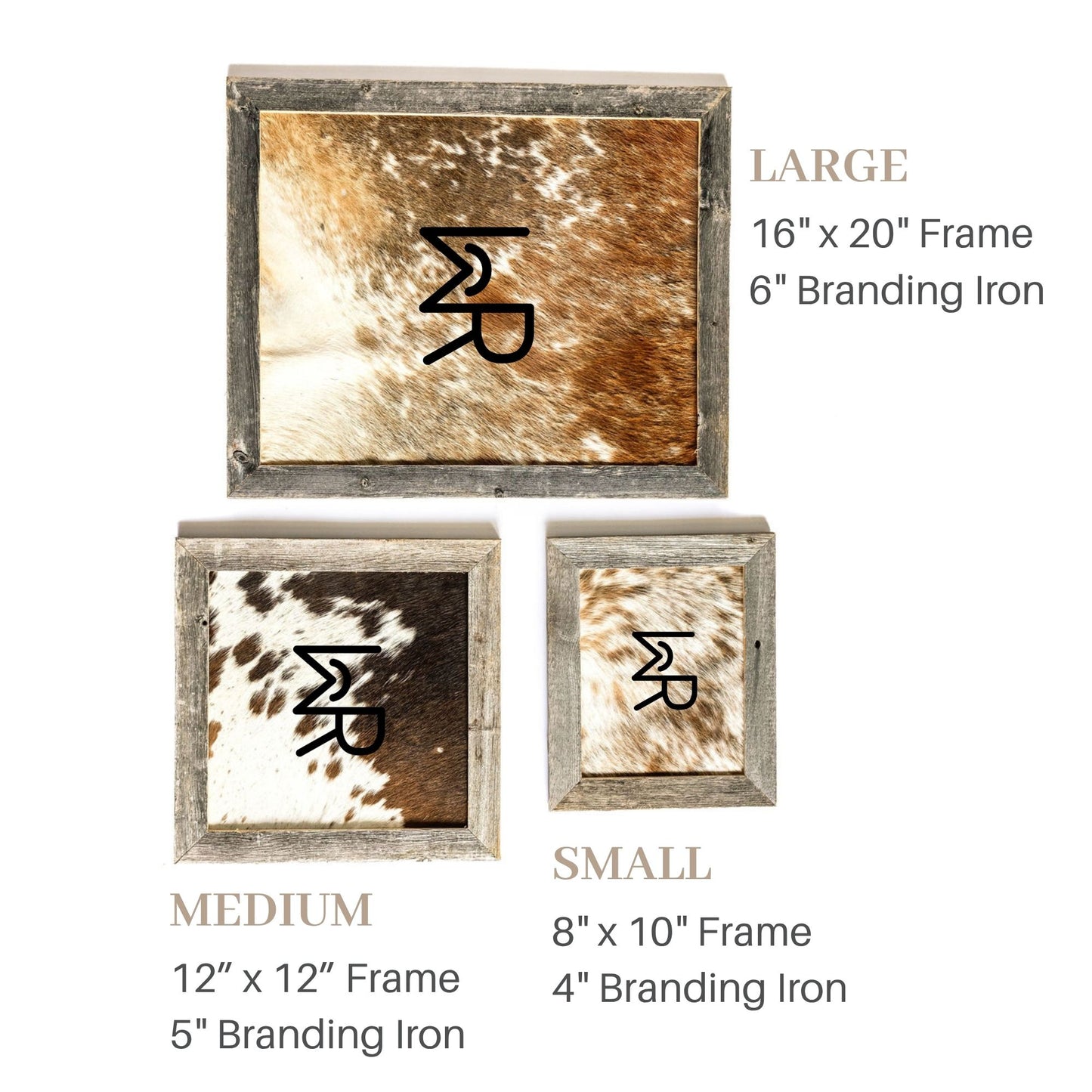 Wedding Branding Ceremony Kit | Cowhide Frame and Custom Branding Iron