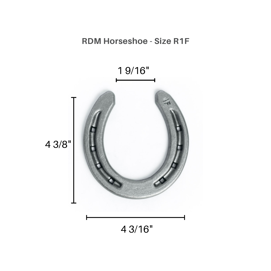 New Steel Horseshoes - RDM Size 000 - R1-F -Sand Blasted Steel - The Heritage Forge