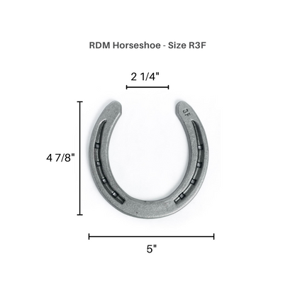 New Steel Horseshoes - RDM Size 0 - R3-F -Sand Blasted Steel - The Heritage Forge