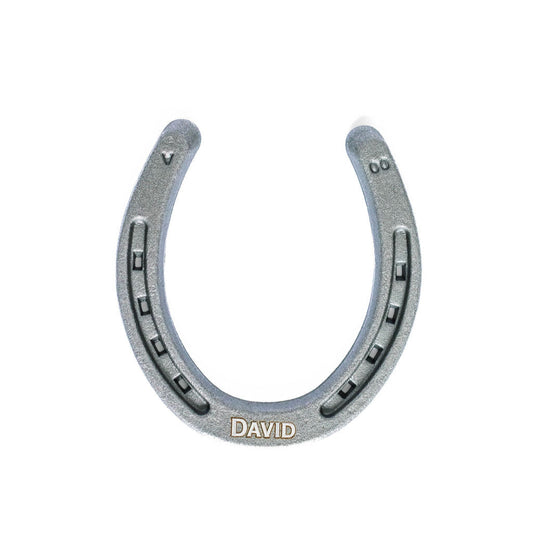 Custom Engraved Horseshoe - Natural Metal Finish