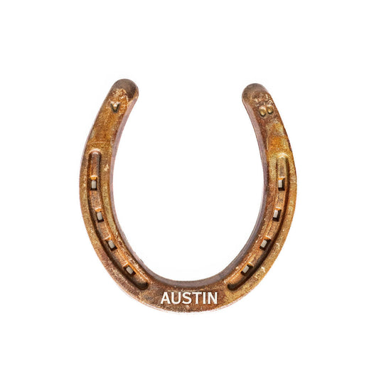 Custom Engraved Horseshoe - Rusted Finish
