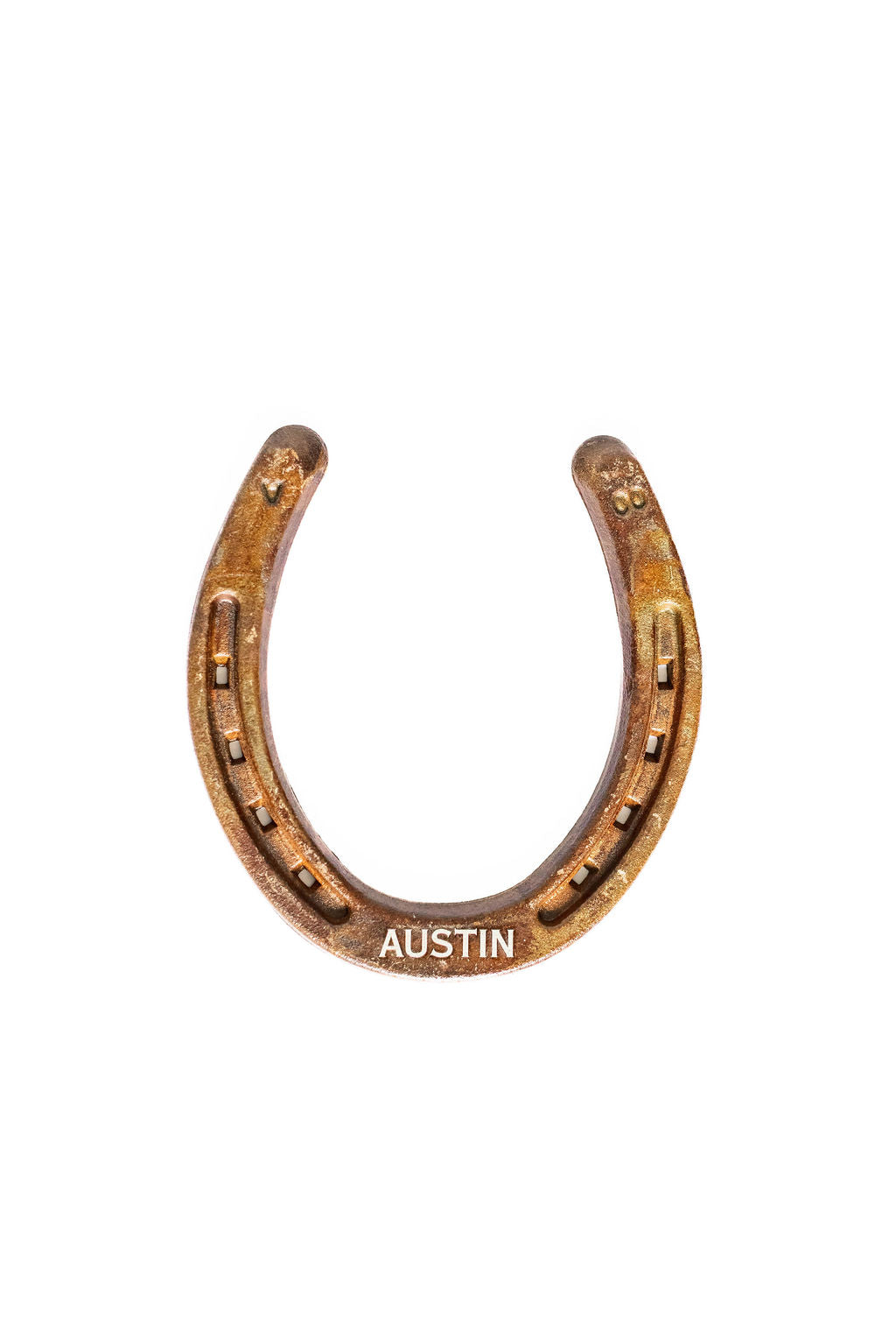 Personalized Lucky Horseshoe - Rusted Finish