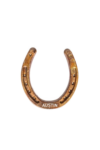 Personalized Lucky Horseshoe - Rusted Finish