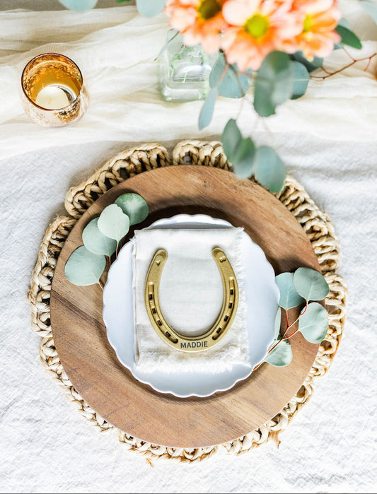 Personalized Horseshoe Wedding Favors - Gold Finish