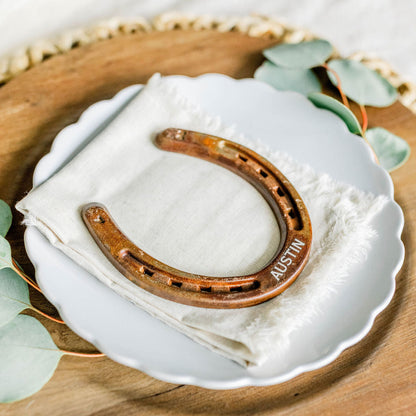 Personalized Lucky Horseshoe - Rusted Finish