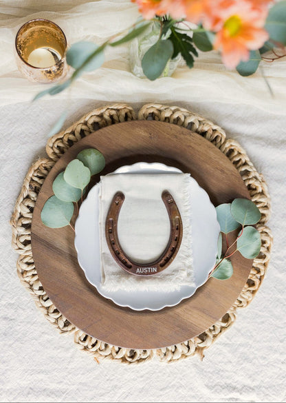 Personalized Horseshoe Wedding Favors - Rusted Finish
