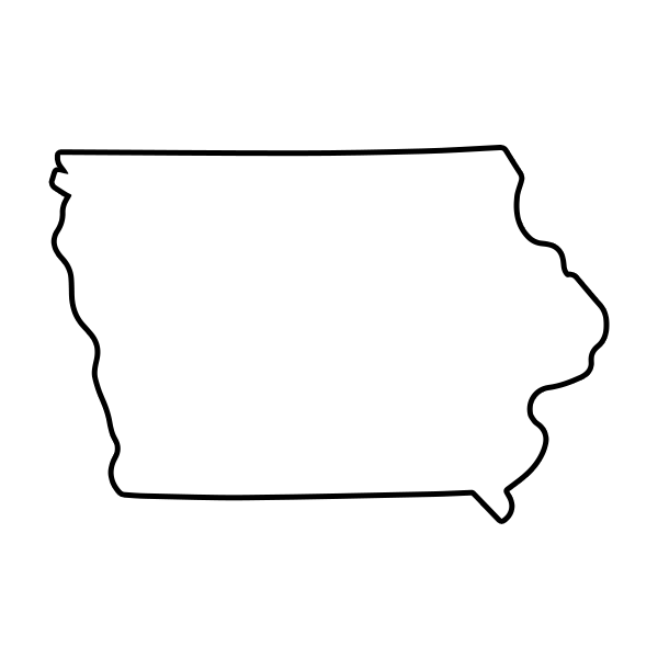 States of America Mini Branding Irons States Outlines - 1" Tall Straight Steel