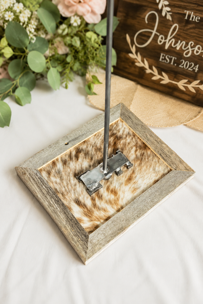 Wedding Branding Ceremony Kit | Cowhide Frame and Custom Monogram Branding Iron