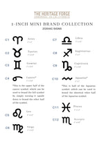Mini 1" Branding Irons - Zodiac Signs - For Branding Hats, Leather, Wood, Felt, Cowhide - The Heritage Forge