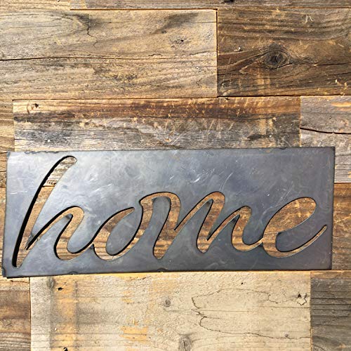 The Heritage Forge Rustic Home, Home Stencil Sign 14 x 10, Farmhouse, Metal Words, Kitchen Wall Decor, Home Decor, Farmhouse Sign, Motivational