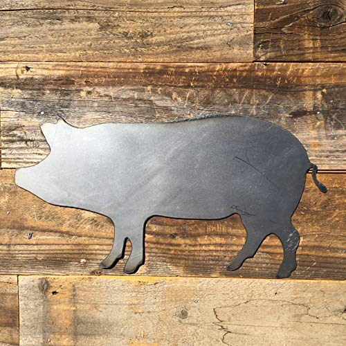 Farmhouse Pig and Market Typography Iron Wall Sign
