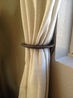 Rustic Horseshoe Curtain Rod Holder and Curtain Tie Back Set - The Heritage Forge