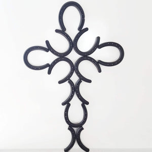 Rustic Inverted Horseshoe Cross - The Heritage Forge