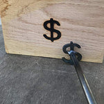 Dollar Sign Branding Iron - 1" tall - BBQ, Crafts, Woodworking Projects - The Heritage Forge