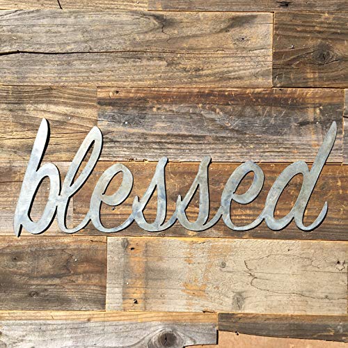 The Heritage Forge Rustic Home, Blessed Sign 22 x 8, Farmhouse, Metal Words, Kitchen Wall Decor, Home Decor, Farmhouse Sign