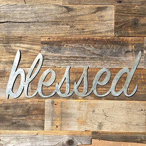 The Heritage Forge Rustic Home, Blessed Sign 22 x 8, Farmhouse, Metal Words, Kitchen Wall Decor, Home Decor, Farmhouse Sign