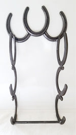 Rustic Horseshoe Wine Bottle Holder - 3 Bottles - The Heritage Forge