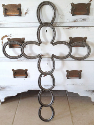 Rustic Horseshoe Cross - The Heritage Forge