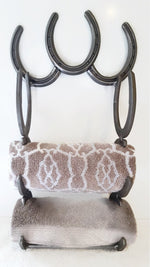 Rustic Horseshoe Towel Holder and Hanger - The Heritage Forge