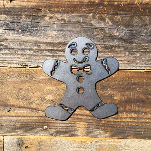 The Heritage Forge Rustic Home, Gingerbread Man Sign 6 x 6, Farmhouse, Metal Words, Kitchen Wall Decor, Home Decor, Farmhouse Sign, Christmas Holiday