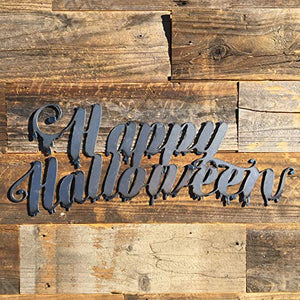The Heritage Forge Rustic Home, Dripping Happy Halloween 20 x 8, Farmhouse, Metal Words, Holiday Wall Decor, Home Decor, Farmhouse Sign, Halloween